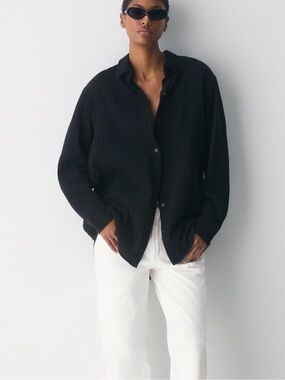 LITTLE MOON AIRPLUSH COTTON SAIL SHIRT BLACK